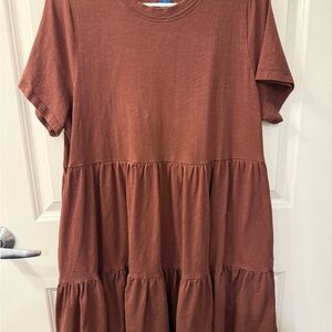 Rust Brown Tiered Dress